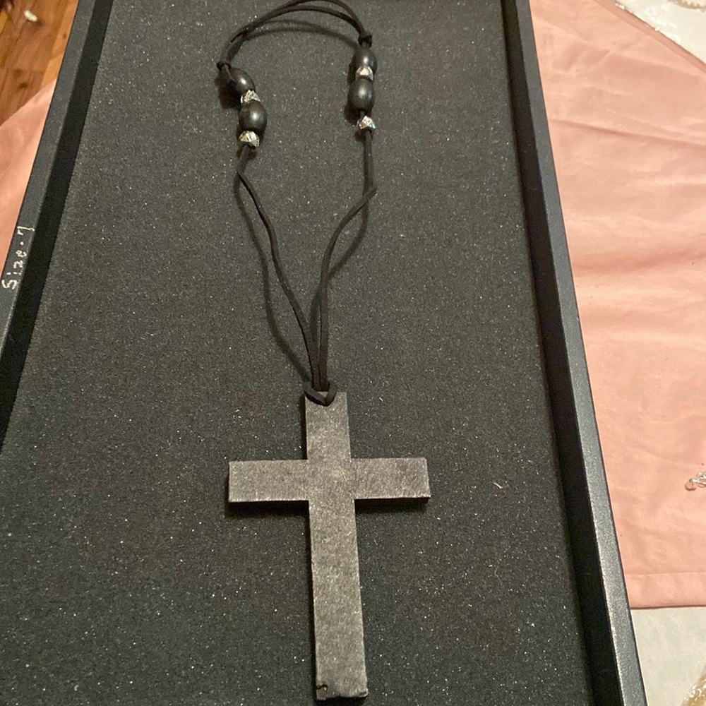 Hand Made Cross With cord and beeds
